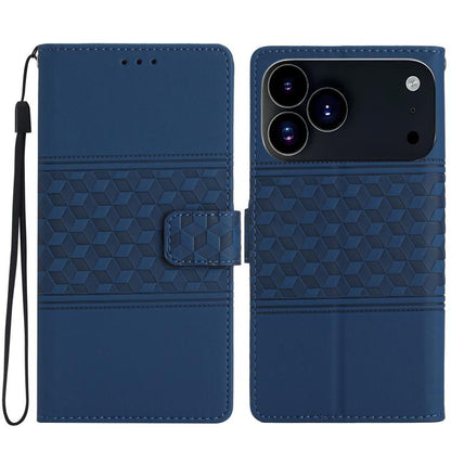 Diamond Embossed Skin Feel Leather Phone Case, For iPhone 16e / 17e, For iPhone 17 Pro Max, For iPhone 17 Pro, For iPhone 17