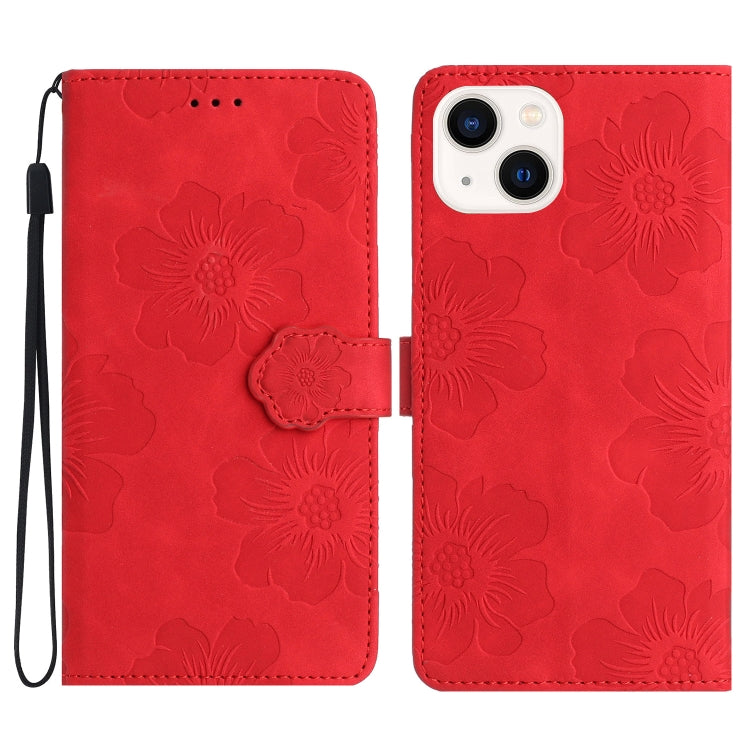 Flower Embossing Pattern Leather Phone Case, For iPhone 15, For iPhone 14 Plus, For iPhone 14, For iPhone 14 Pro