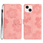Flower Embossing Pattern Leather Phone Case, For iPhone 15, For iPhone 14 Plus, For iPhone 14, For iPhone 14 Pro