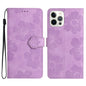 Flower Embossing Pattern Leather Phone Case, For iPhone 15, For iPhone 14 Plus, For iPhone 14, For iPhone 14 Pro