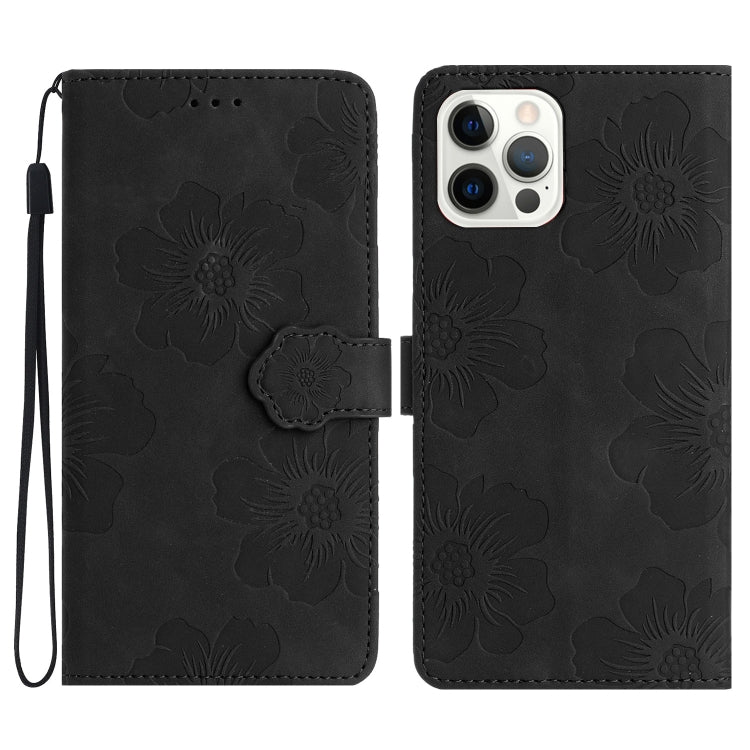Flower Embossing Pattern Leather Phone Case, For iPhone 15, For iPhone 14 Plus, For iPhone 14, For iPhone 14 Pro