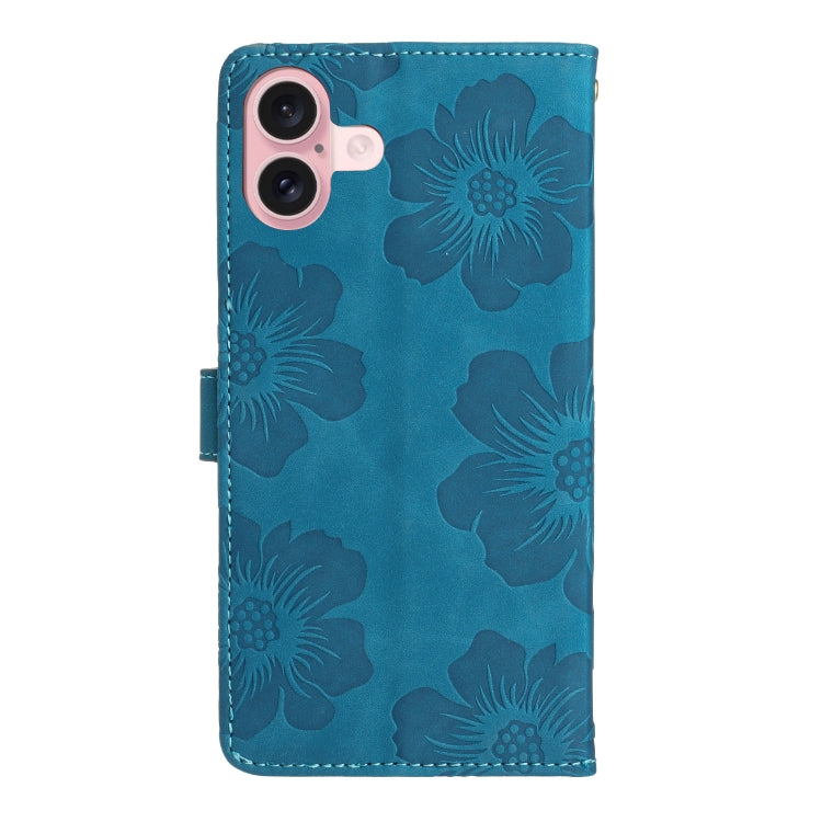 Flower Embossing Pattern Leather Phone Case, For iPhone 16, For iPhone 15 Pro Max, For iPhone 15 Pro, For iPhone 15 Plus
