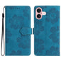 Flower Embossing Pattern Leather Phone Case, For iPhone Air, For iPhone 16 Pro Max, For iPhone 16 Pro, For iPhone 16 Plus