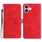 Flower Embossing Pattern Leather Phone Case, For iPhone Air, For iPhone 16 Pro Max, For iPhone 16 Pro, For iPhone 16 Plus