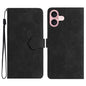Flower Embossing Pattern Leather Phone Case, For iPhone Air, For iPhone 16 Pro Max, For iPhone 16 Pro, For iPhone 16 Plus