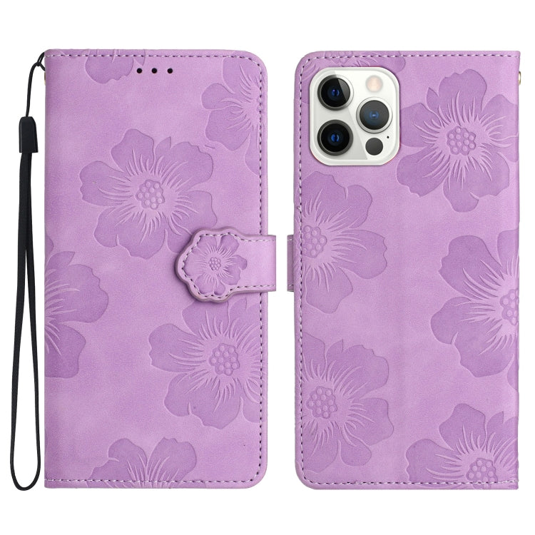 Flower Embossing Pattern Leather Phone Case, For iPhone Air, For iPhone 16 Pro Max, For iPhone 16 Pro, For iPhone 16 Plus