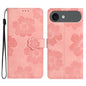 Flower Embossing Pattern Leather Phone Case, For iPhone Air, For iPhone 16 Pro Max, For iPhone 16 Pro, For iPhone 16 Plus