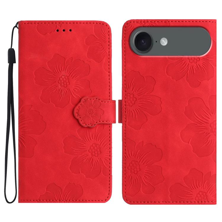 Flower Embossing Pattern Leather Phone Case, For iPhone Air, For iPhone 16 Pro Max, For iPhone 16 Pro, For iPhone 16 Plus