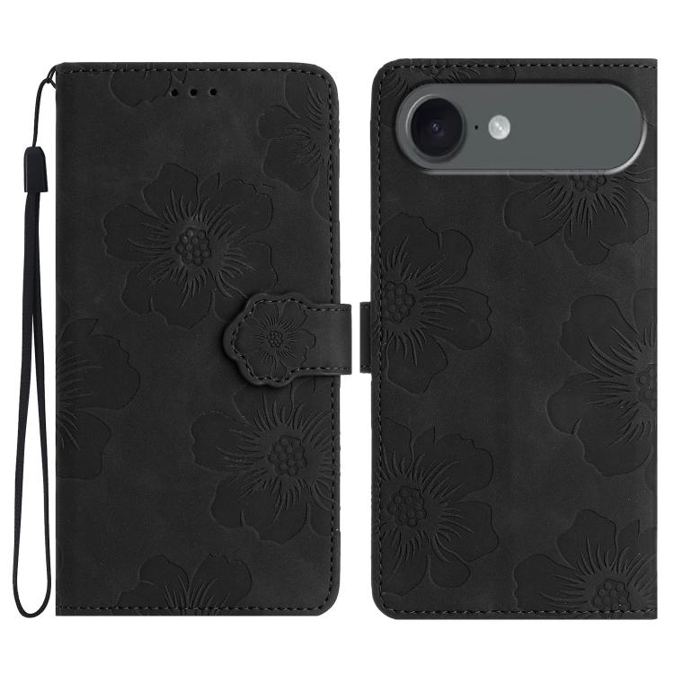 Flower Embossing Pattern Leather Phone Case, For iPhone Air, For iPhone 16 Pro Max, For iPhone 16 Pro, For iPhone 16 Plus
