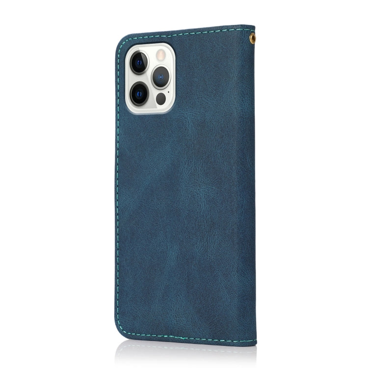 Dual-color Stitching Leather Phone Case