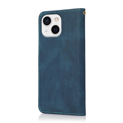 Dual-color Stitching Leather Phone Case, For iPhone 15
