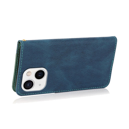 Dual-color Stitching Leather Phone Case, For iPhone 15