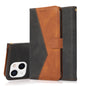 Dual-color Stitching Leather Phone Case, For iPhone 15