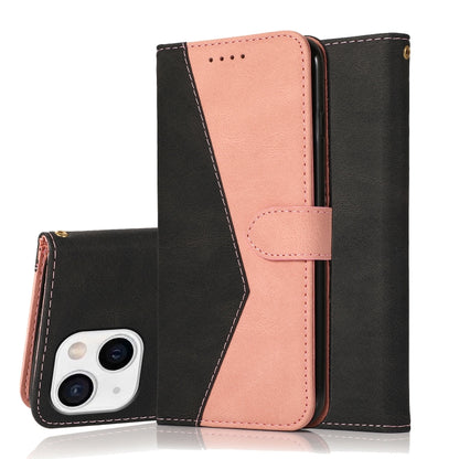 Dual-color Stitching Leather Phone Case, For iPhone 15