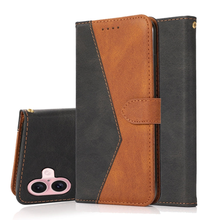 Dual-color Stitching Leather Phone Case