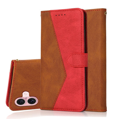 Dual-color Stitching Leather Phone Case