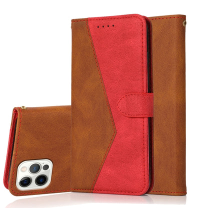 Dual-color Stitching Leather Phone Case