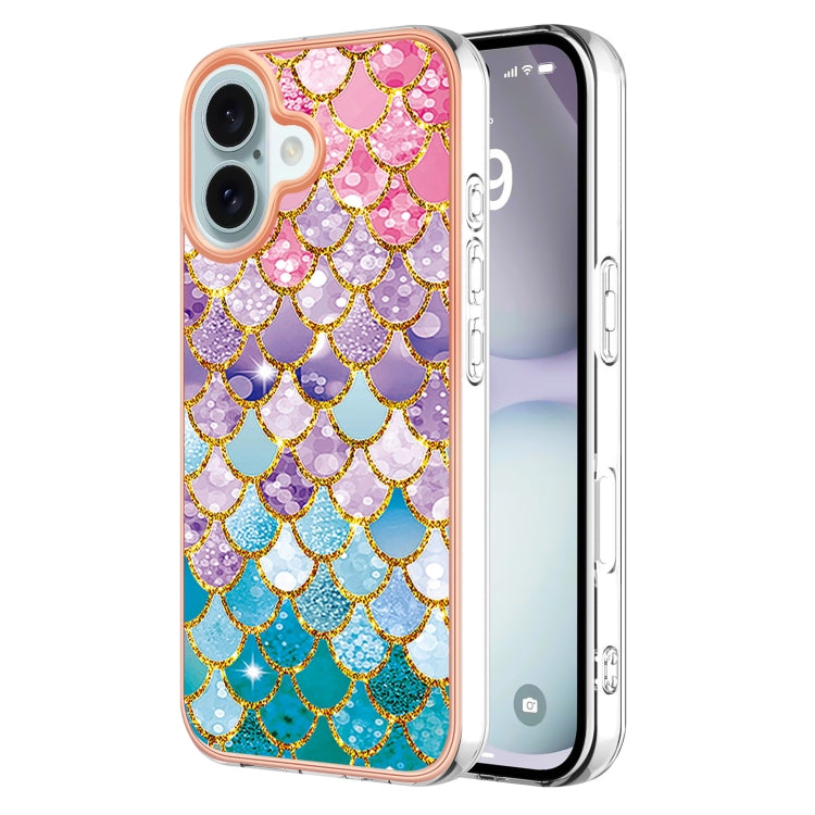 Electroplating Pattern IMD TPU Shockproof Case, For iPhone 16 Pro Max, For iPhone 16 Pro, For iPhone 16 Plus, For iPhone 16