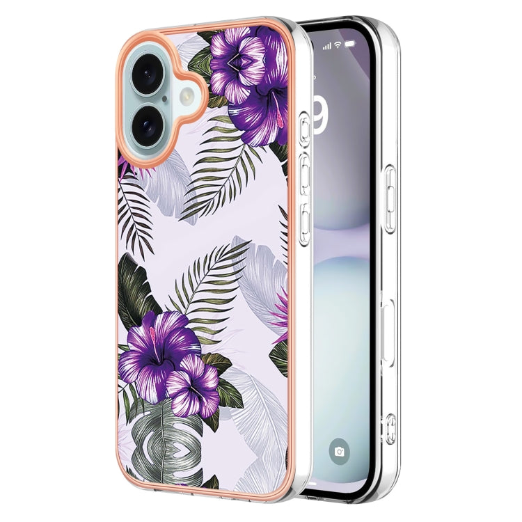 Electroplating Pattern IMD TPU Shockproof Case, For iPhone 16 Pro Max, For iPhone 16 Pro, For iPhone 16 Plus, For iPhone 16