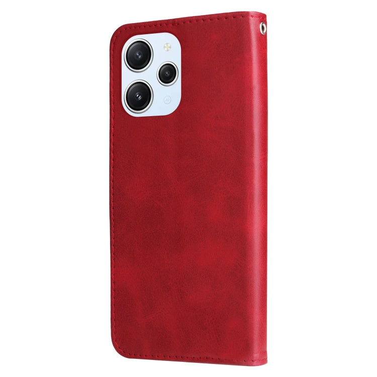 Fashion Calf Texture Zipper Leather Phone Case, For Xiaomi Redmi 12 4G