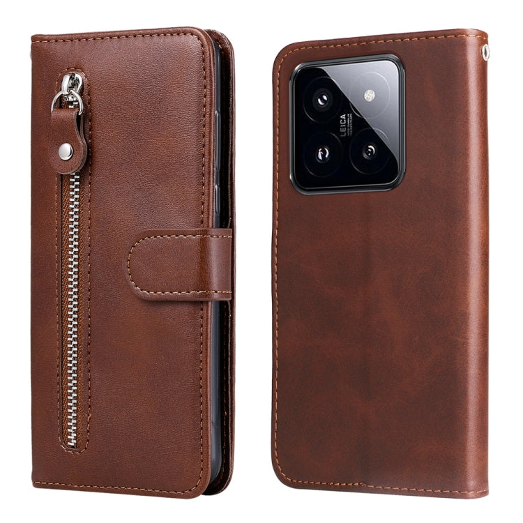 Fashion Calf Texture Zipper Leather Phone Case, For Xiaomi 14 Ultra, For Xiaomi 14 Pro, For Xiaomi 14, For Xiaomi Redmi Note13 5G Global