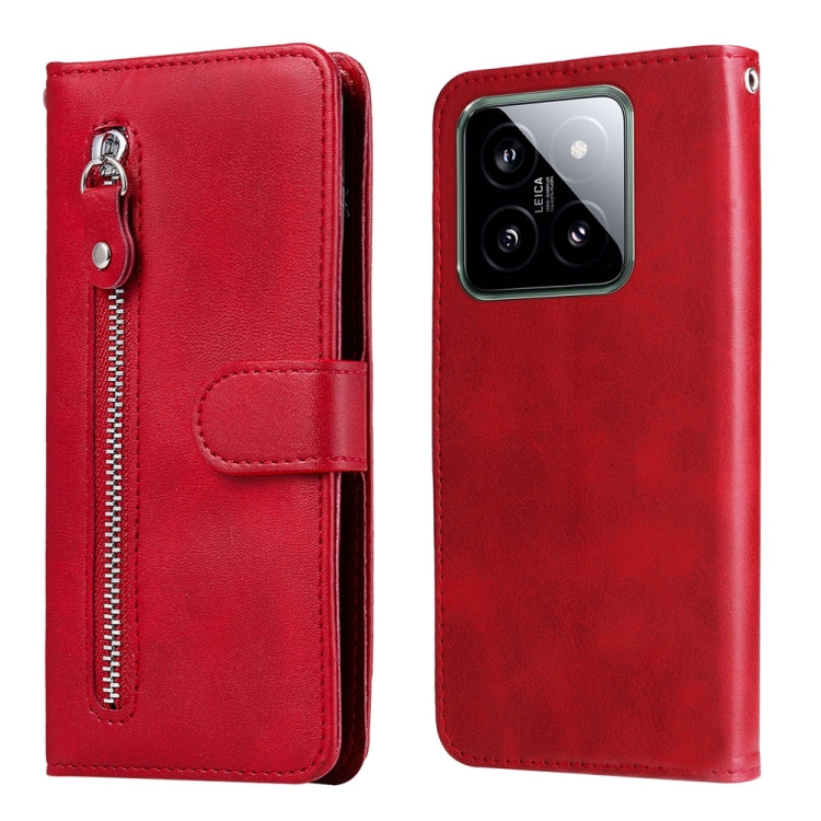Fashion Calf Texture Zipper Leather Phone Case, For Xiaomi 14 Ultra, For Xiaomi 14 Pro, For Xiaomi 14, For Xiaomi Redmi Note13 5G Global