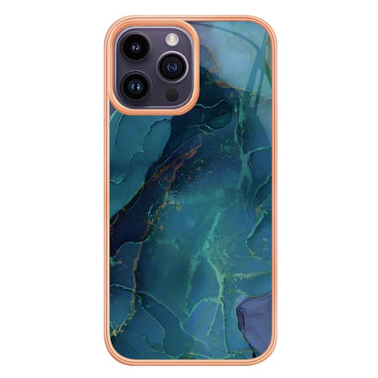 Electroplating Marble Dual-side IMD Phone Case, For iPhone 16 Pro Max, For iPhone 16 Pro, For iPhone 16 Plus, For iPhone 16