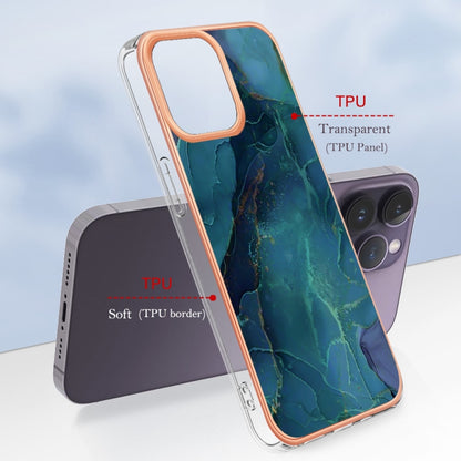 Electroplating Marble Dual-side IMD Phone Case, For iPhone 16 Pro Max, For iPhone 16 Pro, For iPhone 16 Plus, For iPhone 16