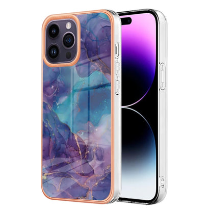 Electroplating Marble Dual-side IMD Phone Case, For iPhone 16 Pro Max, For iPhone 16 Pro, For iPhone 16 Plus, For iPhone 16