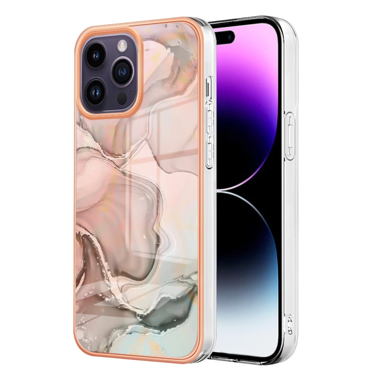 Electroplating Marble Dual-side IMD Phone Case, For iPhone 16 Pro Max, For iPhone 16 Pro, For iPhone 16 Plus, For iPhone 16