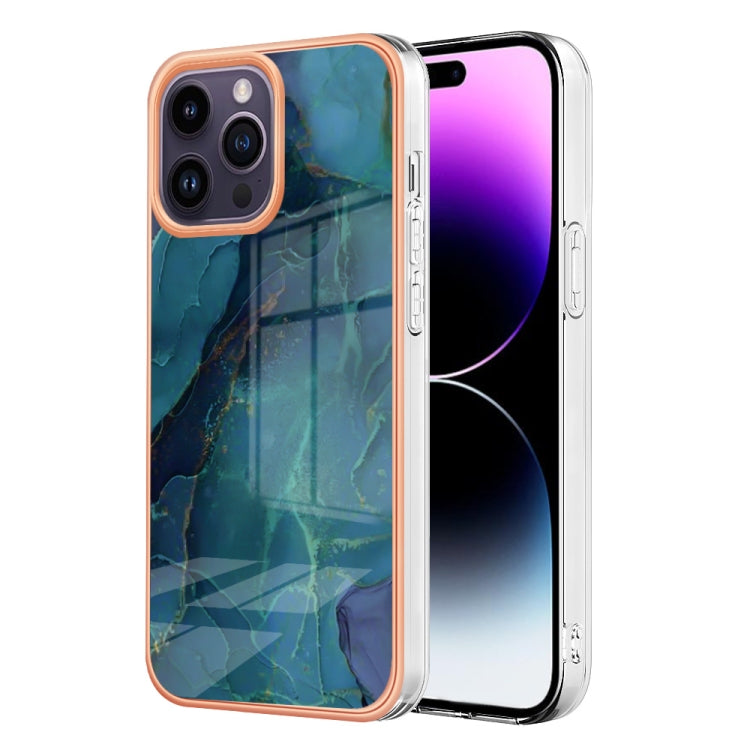 Electroplating Marble Dual-side IMD Phone Case, For iPhone 16 Pro Max, For iPhone 16 Pro, For iPhone 16 Plus, For iPhone 16