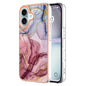 Electroplating Marble Dual-side IMD Phone Case, For iPhone 16 Pro Max, For iPhone 16 Pro, For iPhone 16 Plus, For iPhone 16
