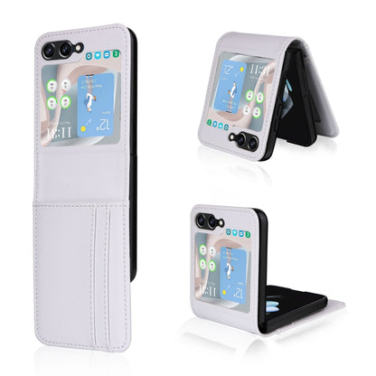 Card Slot PU Leather PC Phone Case, For Samsung Galaxy Z Flip7 FE / Z Flip6, For Samsung Galaxy Z Flip7, For Samsung Galaxy Z Flip5