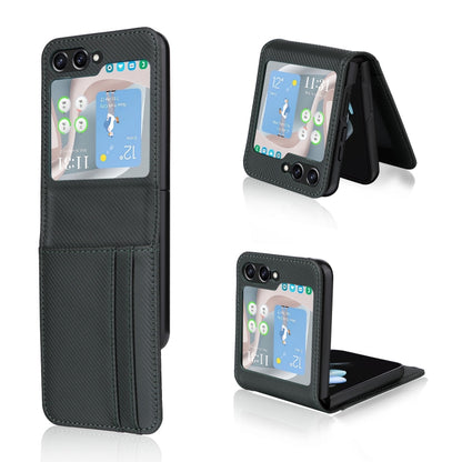 Card Slot PU Leather PC Phone Case, For Samsung Galaxy Z Flip7 FE / Z Flip6, For Samsung Galaxy Z Flip7, For Samsung Galaxy Z Flip5