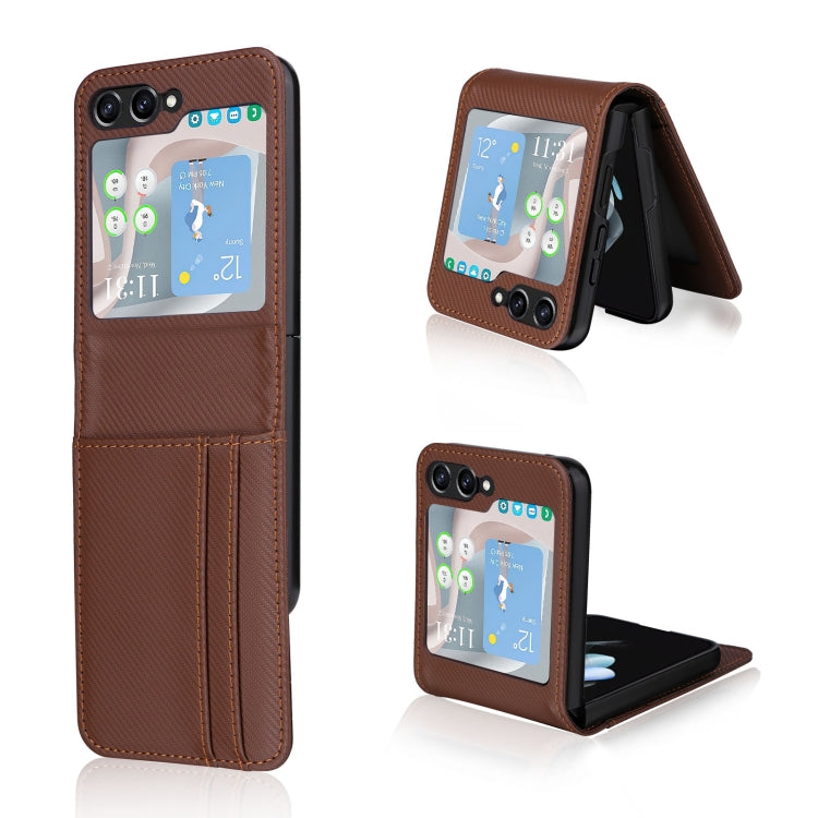 Card Slot PU Leather PC Phone Case, For Samsung Galaxy Z Flip7 FE / Z Flip6, For Samsung Galaxy Z Flip7, For Samsung Galaxy Z Flip5
