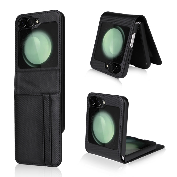 Card Slot PU Leather PC Phone Case, For Samsung Galaxy Z Flip7 FE / Z Flip6, For Samsung Galaxy Z Flip7, For Samsung Galaxy Z Flip5