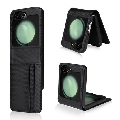 Card Slot PU Leather PC Phone Case, For Samsung Galaxy Z Flip7 FE / Z Flip6, For Samsung Galaxy Z Flip7, For Samsung Galaxy Z Flip5