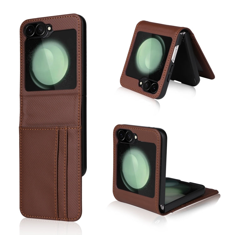 Card Slot PU Leather PC Phone Case, For Samsung Galaxy Z Flip7 FE / Z Flip6, For Samsung Galaxy Z Flip7, For Samsung Galaxy Z Flip5