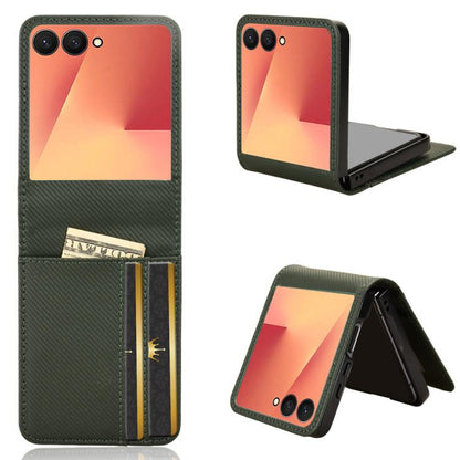 Card Slot PU Leather PC Phone Case, For Samsung Galaxy Z Flip7 FE / Z Flip6, For Samsung Galaxy Z Flip7, For Samsung Galaxy Z Flip5