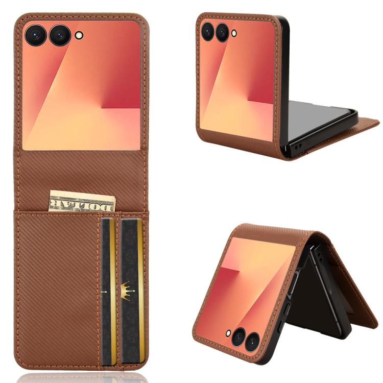Card Slot PU Leather PC Phone Case, For Samsung Galaxy Z Flip7 FE / Z Flip6, For Samsung Galaxy Z Flip7, For Samsung Galaxy Z Flip5