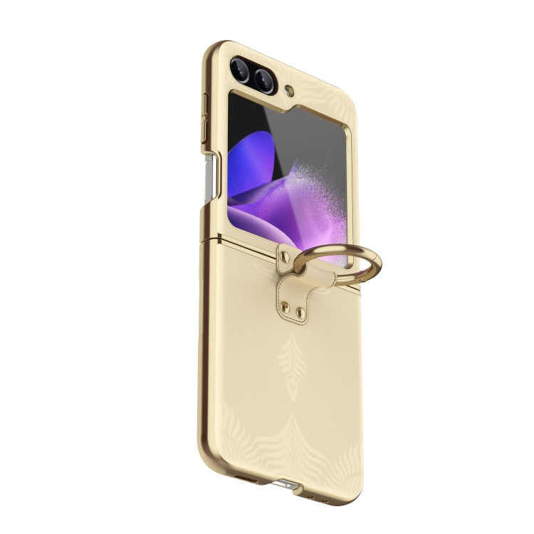 Electroplated Embossed Leather Phone Case with Ring