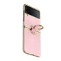 Electroplated Embossed Leather Phone Case with Ring