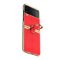 Electroplated Embossed Leather Phone Case with Ring