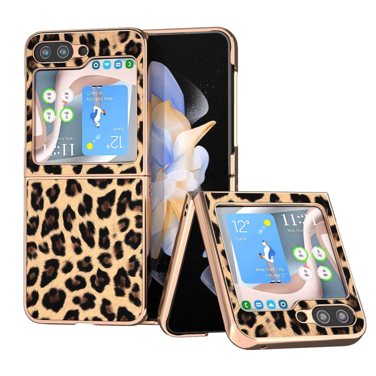 Nano Plating Leopard Print Phone Case, For Samsung Galaxy Z Flip6 / Flip7 FE, For Samsung Galaxy Z Fold5, For Samsung Galaxy Z Flip5