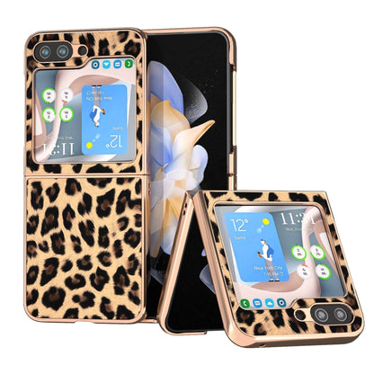 Nano Plating Leopard Print Phone Case, For Samsung Galaxy Z Flip6 / Flip7 FE, For Samsung Galaxy Z Fold5, For Samsung Galaxy Z Flip5