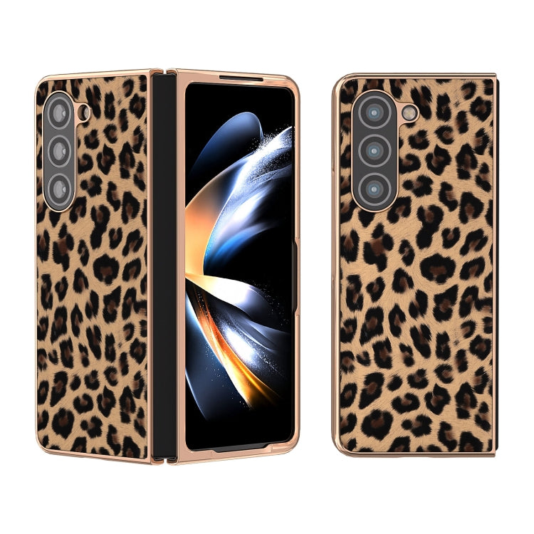 Nano Plating Leopard Print Phone Case, For Samsung Galaxy Z Flip6 / Flip7 FE, For Samsung Galaxy Z Fold5, For Samsung Galaxy Z Flip5