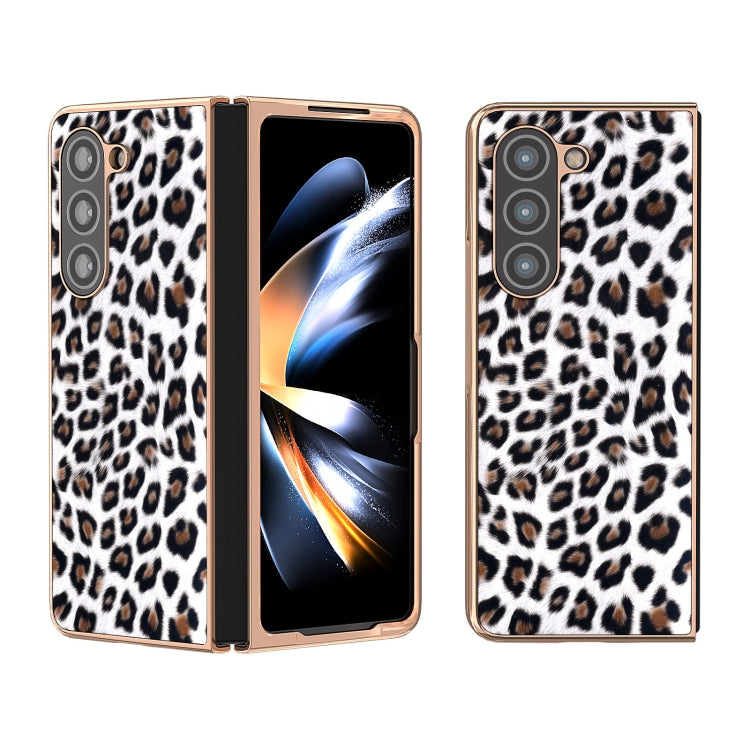 Nano Plating Leopard Print Phone Case, For Samsung Galaxy Z Flip6 / Flip7 FE, For Samsung Galaxy Z Fold5, For Samsung Galaxy Z Flip5