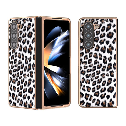 Nano Plating Leopard Print Phone Case, For Samsung Galaxy Z Flip6 / Flip7 FE, For Samsung Galaxy Z Fold5, For Samsung Galaxy Z Flip5