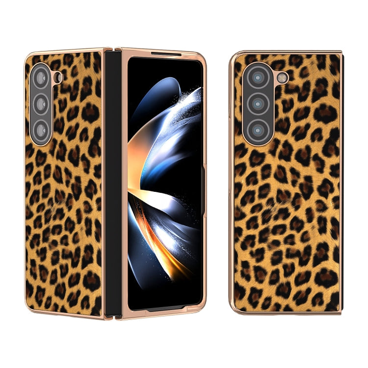 Nano Plating Leopard Print Phone Case, For Samsung Galaxy Z Flip6 / Flip7 FE, For Samsung Galaxy Z Fold5, For Samsung Galaxy Z Flip5