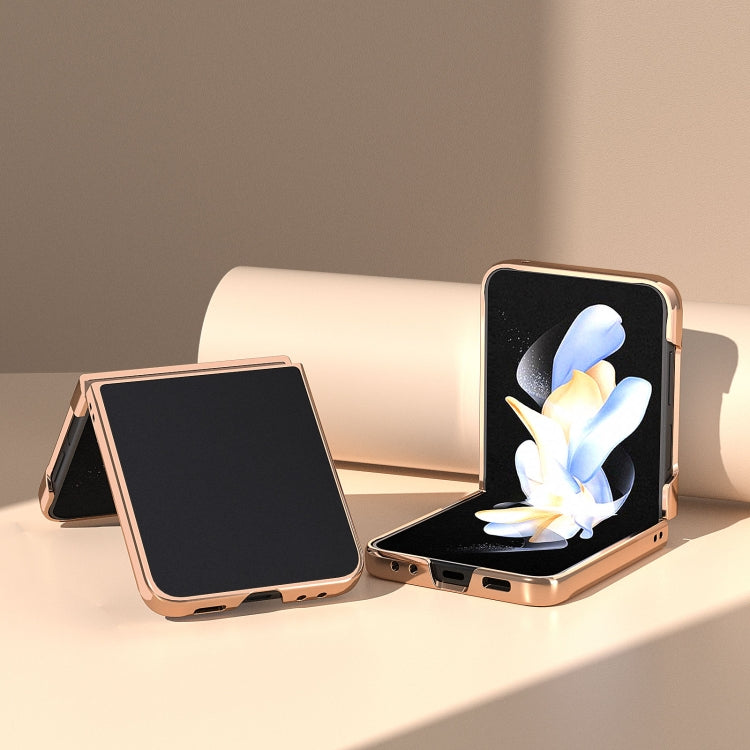 Genuine Leather Silk Series Nano Plating Phone Case, For Samsung Galaxy Z Flip5, For Samsung Galaxy Z Fold5